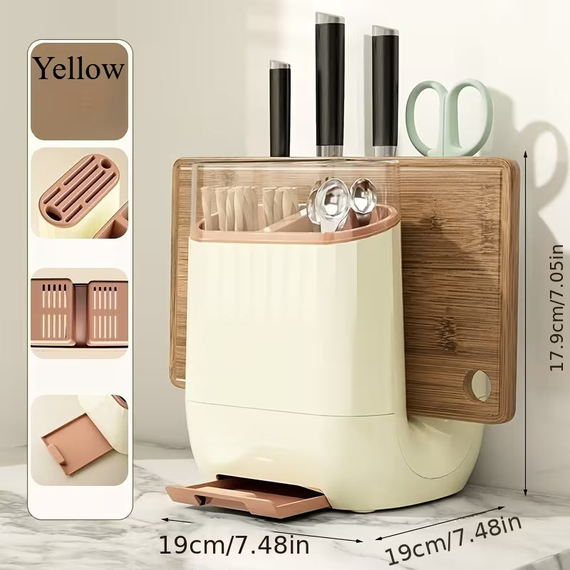 Countertop Utensil Organizer with Chopping Board Stand