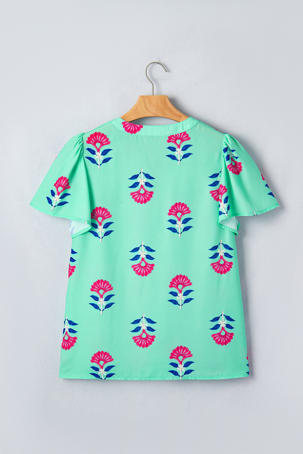 Gianna Floral Flutter Sleeve V-Neck Blouse