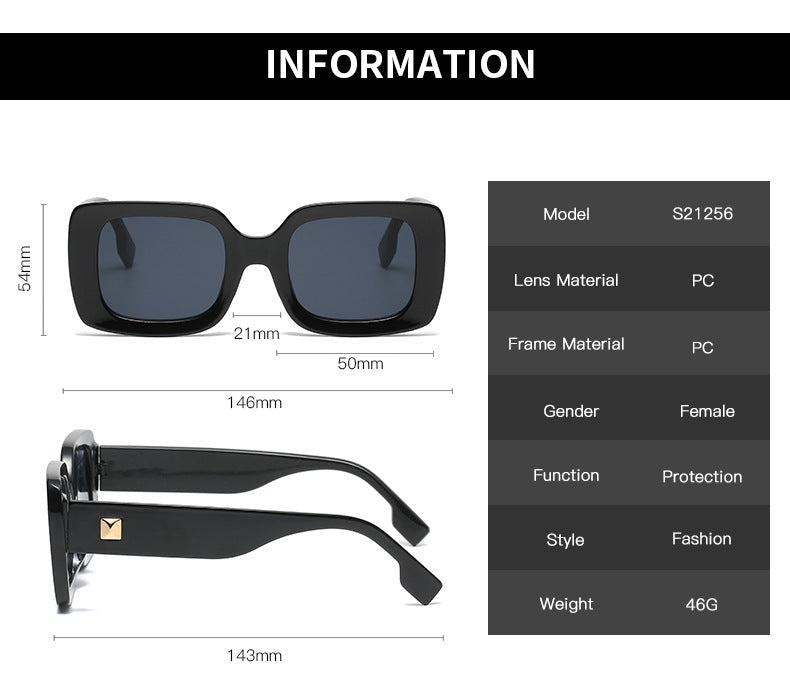 Retro Square Large Frame Sunglasses – Oversized INS Style
