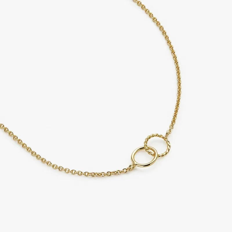 Fashionable And Personalized Round Double-ring Pendant