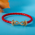 Eight-character Clasp Braided Leather Cord Bracelet