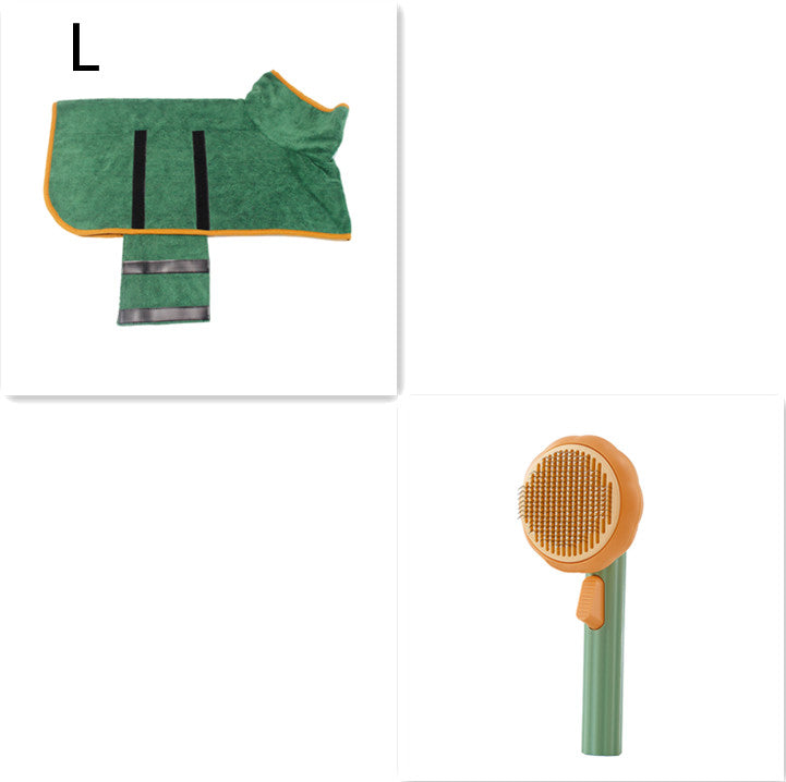 Modern Minimalist Self-Cleaning Pet Grooming Brush - 8-Inch Comb