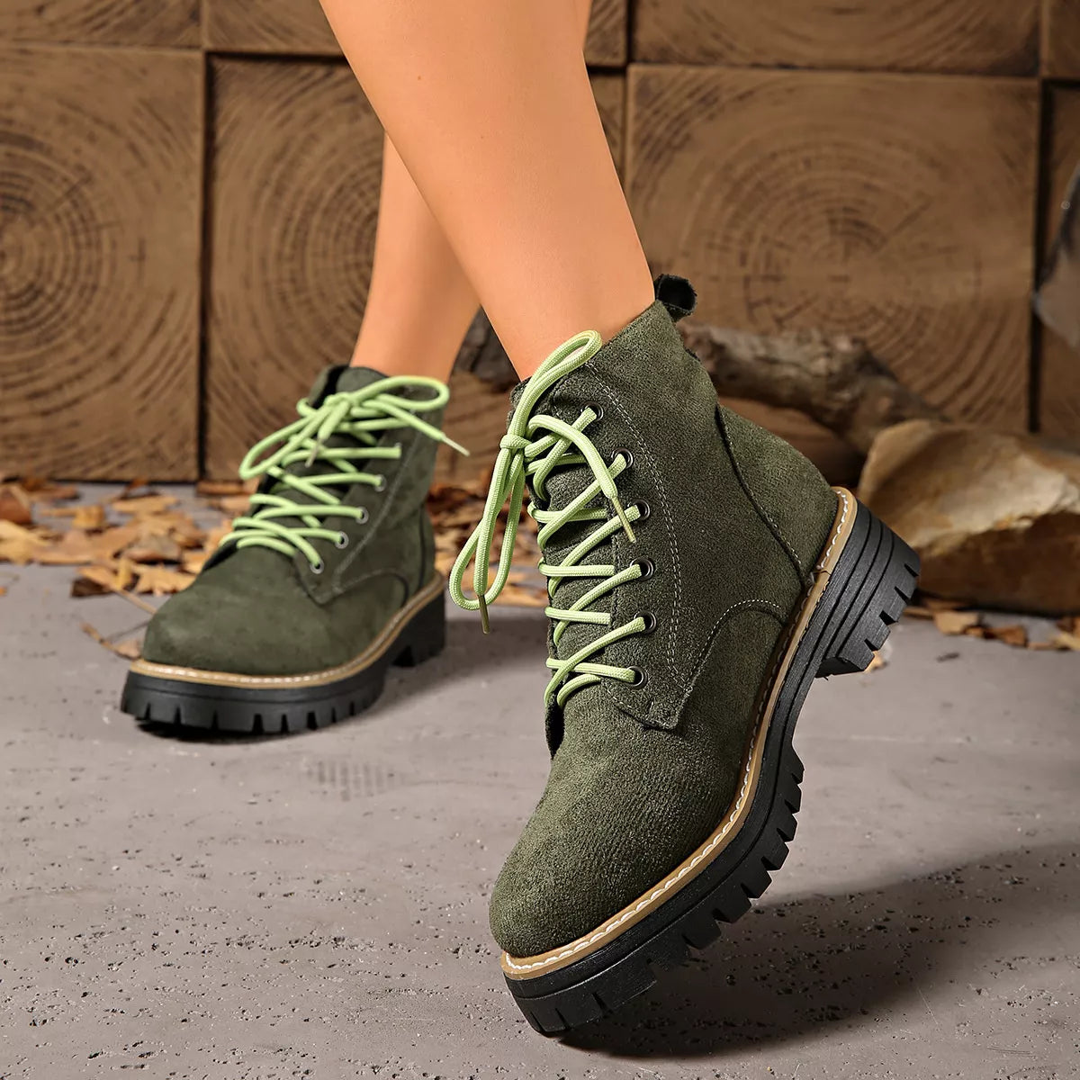 Lace-Up Ankle Boots