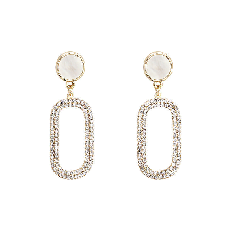 Newest Japanese And Korean-style Ultra-shiny Rhinestone Earrings That Make Your Face Look Slimmer