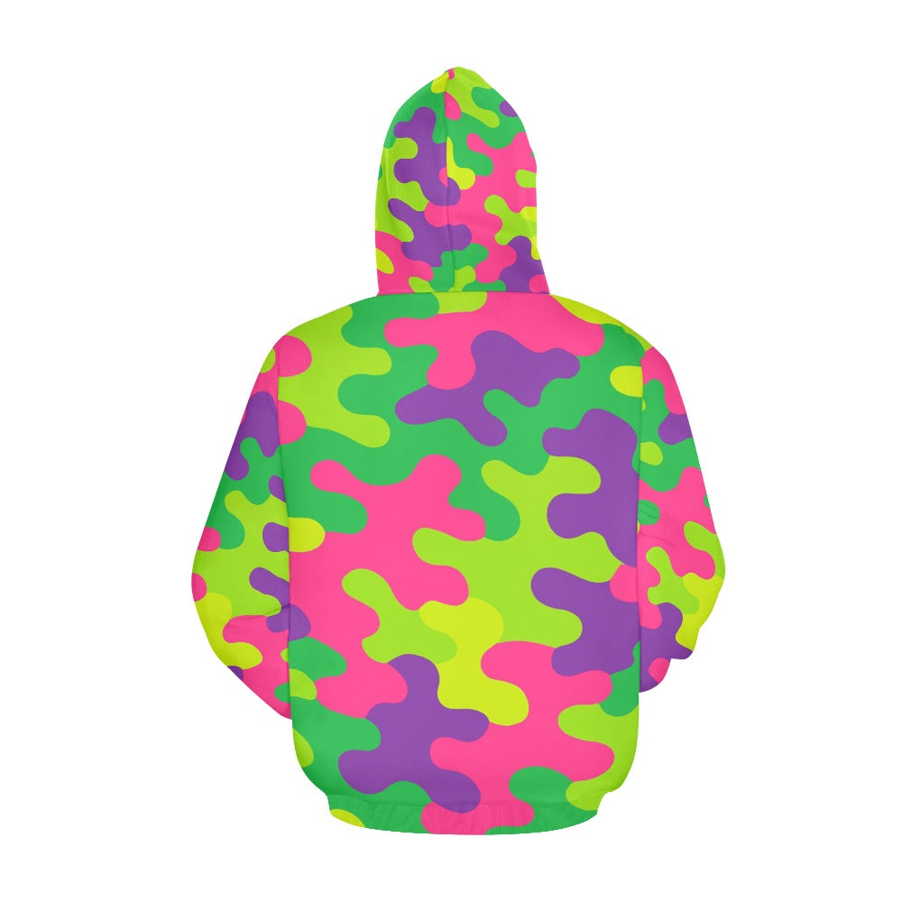 Women's Harajuku Rainbow Camo All-Over Print Hoodie - Image 5