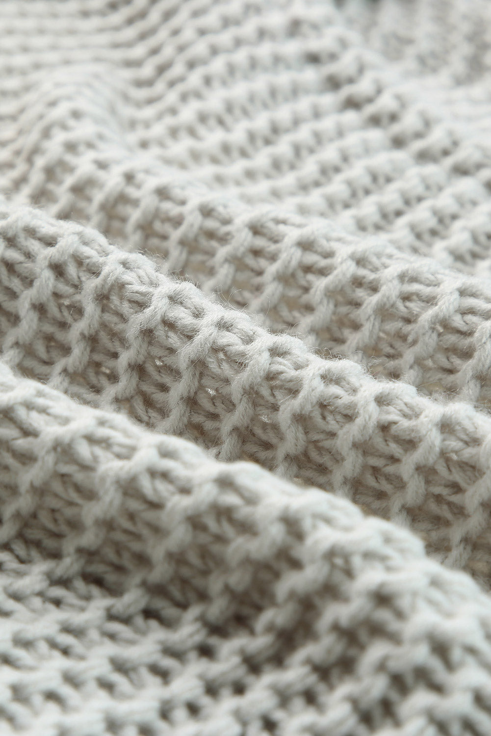 Women's Cream Chunky Knit Open Front Puff Sleeve Cardigan - Image 11