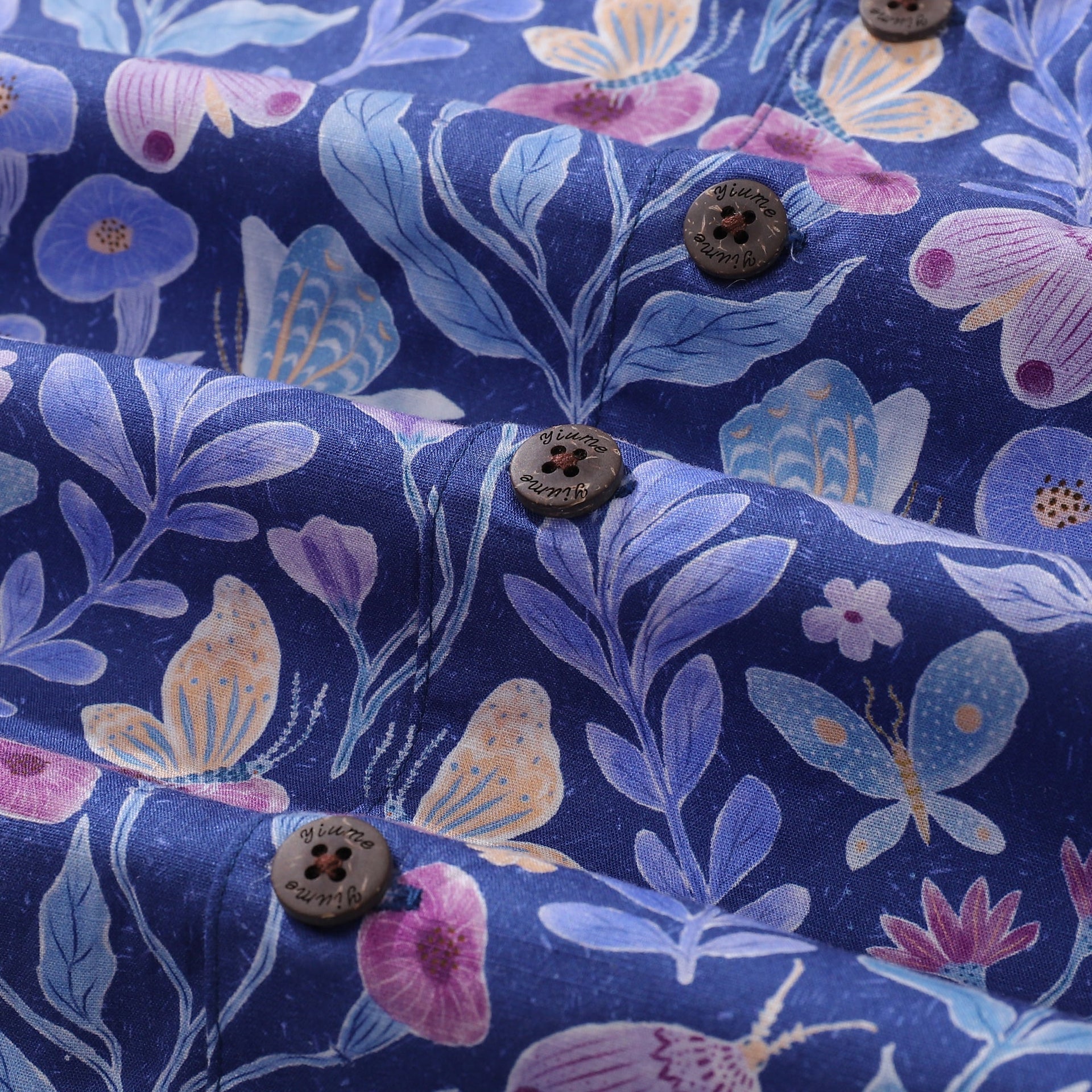 Midnight Garden Hawaiian Shirt 100% Cotton Camp Collar Men's Top