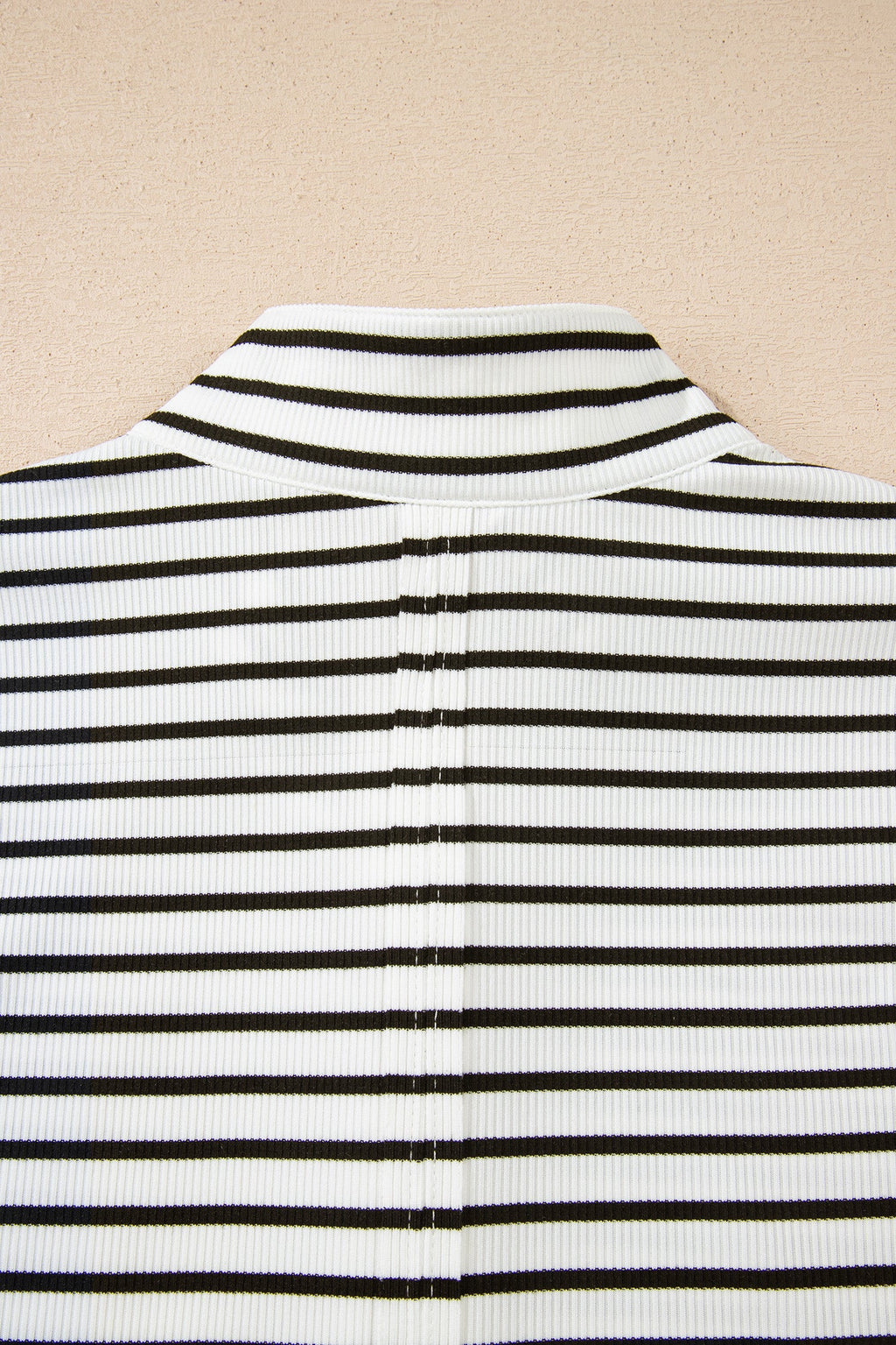 Women's Striped Ribbed Knit Long Sleeve Henley Top - Image 13