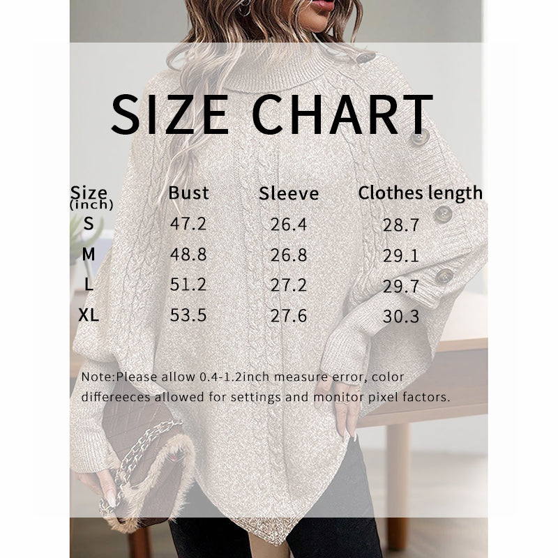 Women's Button Detail Turtleneck Sweater with Asymmetric Hem - Image 8