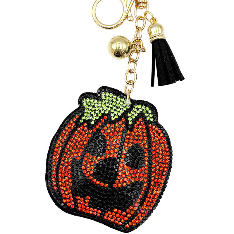 Halloween Creative Diamond-Encrusted Pumpkin Keychain