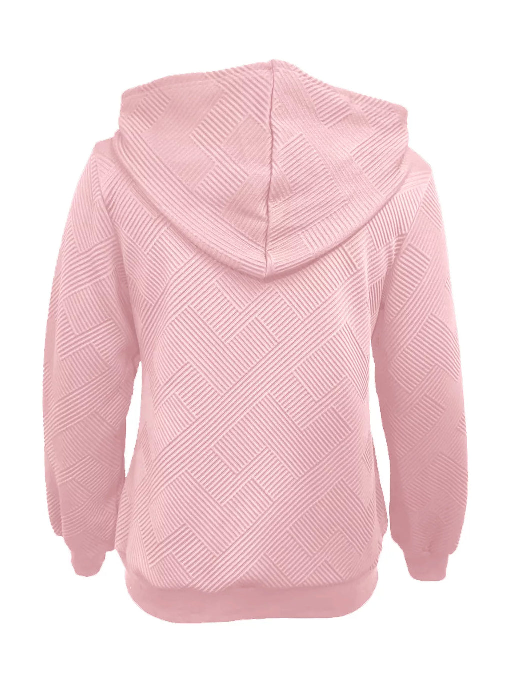 Women's Texture Zip-Up Hoodie with Adjustable Drawstring Closure - Image 8