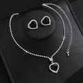 Cross-Border Heart Pendant Necklace Earrings For Women New Simple Cool Style Accessories Personalized Niche Design Clavicle Chain