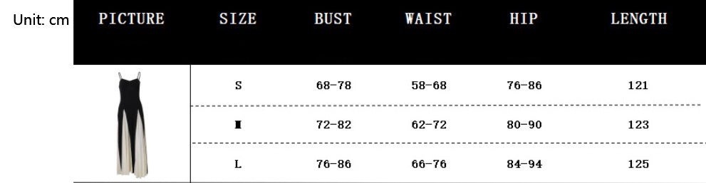 Color Contrast Maxi Sling Dress: Minimalist Black & Cream A-Line