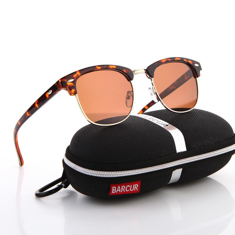A pair of retro-inspired polarized sunglasses with UV400 protection and a high-quality frame design.