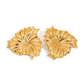 18K gold geometric shape with texture design high-end earrings
