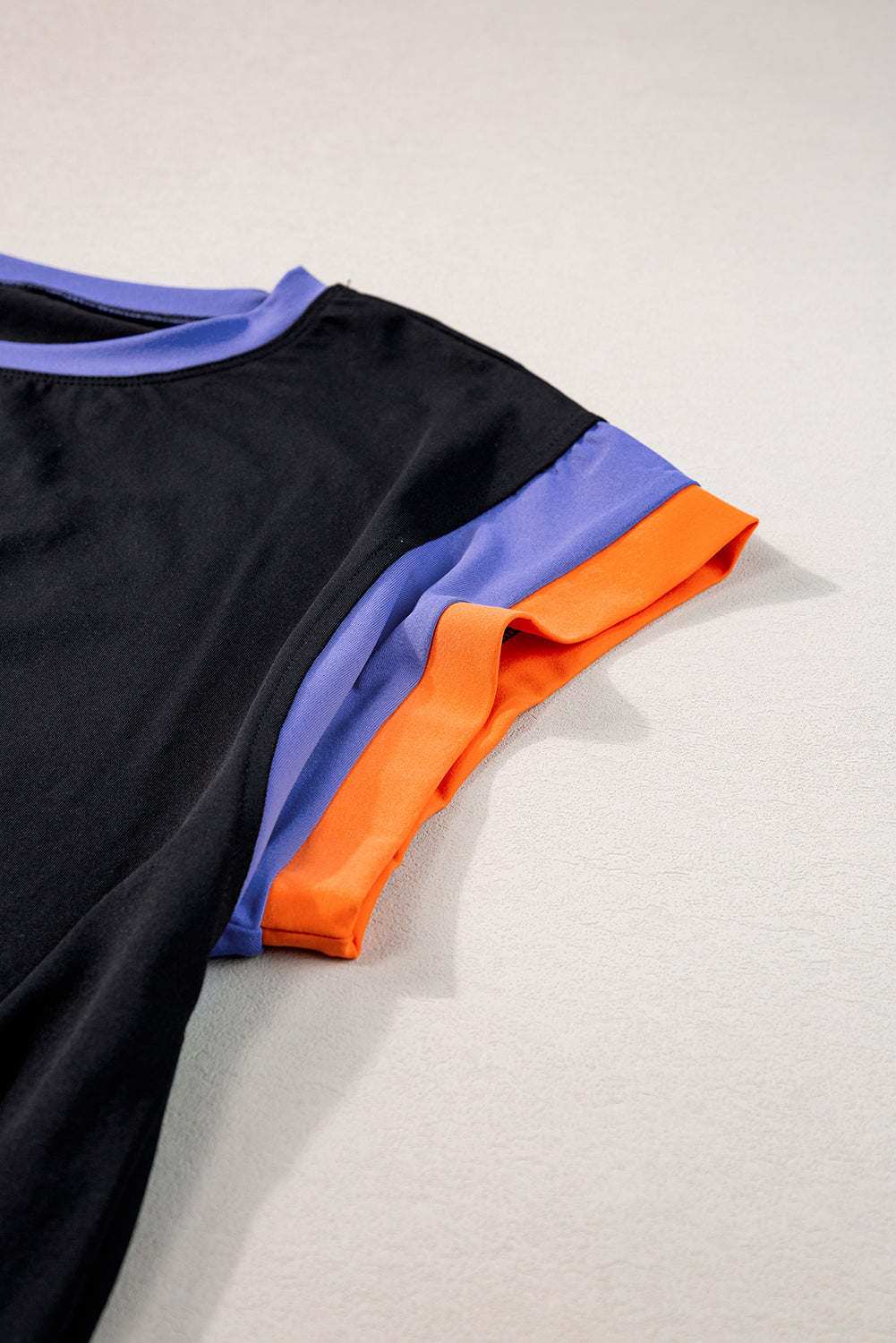 Colorblock Two Piece Set: Wide Leg Pants and Cap Sleeve Tee