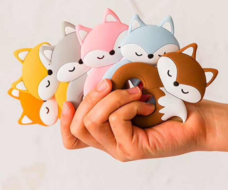 Animal Fox Silicone Teether Toy for Baby Teething