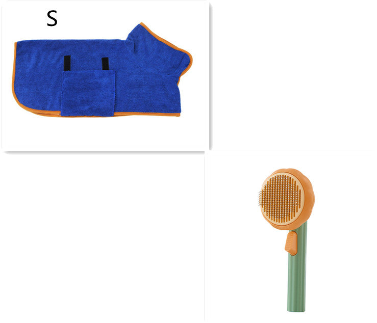 Modern Minimalist Self-Cleaning Pet Grooming Brush - 8-Inch Comb