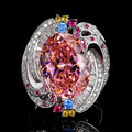 Exquisite Swirl Design Purple Amethyst Ring, Rainbow Gemstone Encrusted Cocktail Ring For Women