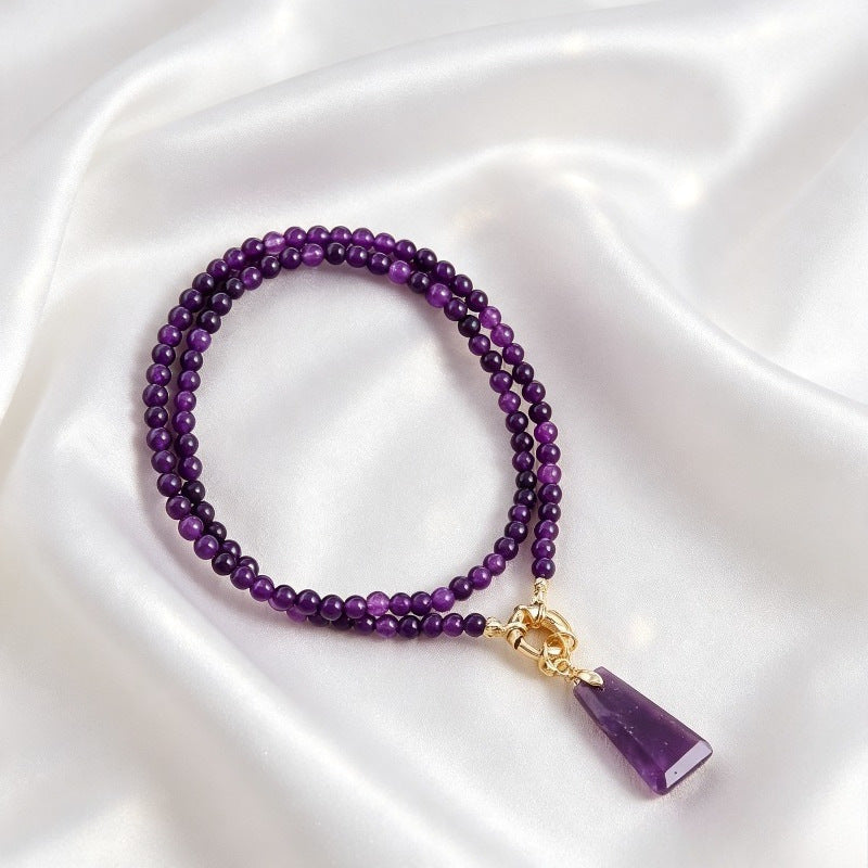 Adjustable Metal Clasp Womens Necklace Handmade Beaded