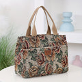 Chic Lunch Retro Floral Oil Painting Tote Commute Bag