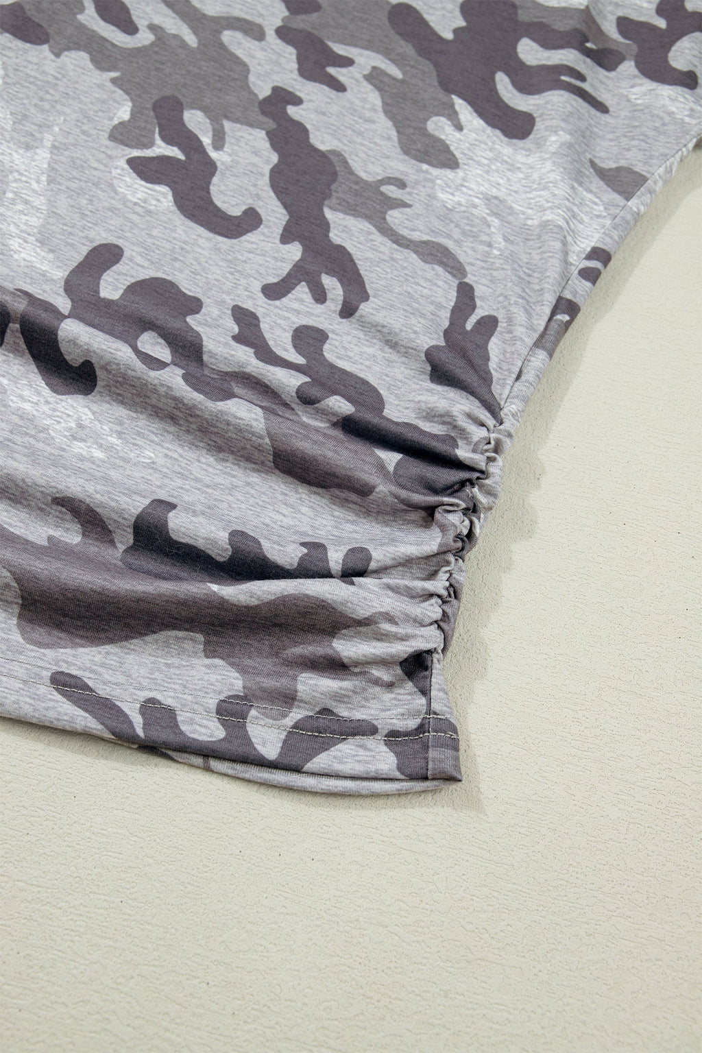 Grey Camo Print Short Sleeve Crew Neck T-Shirt - Image 5