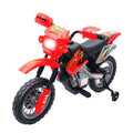 Kids 6V Electric Ride-On Motorcycle with Training Wheels, Battery Powered Toy Bike
