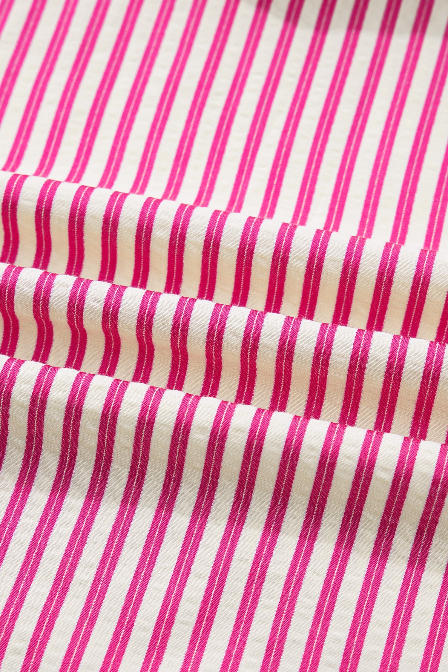 Rose Stripe Shirred Yoke Ruffled Short Sleeve Blouse