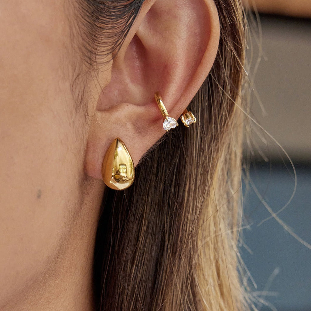 18K Gold Teardrop Earrings - Minimalist Statement Jewelry