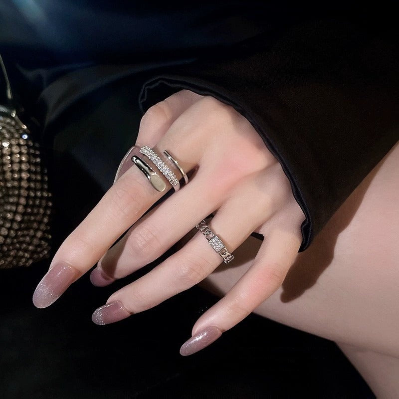 Light Luxury Niche Design Open Ring For Women, Fashionable And Unique Internet Celebrity Exquisite Index Finger Ring
