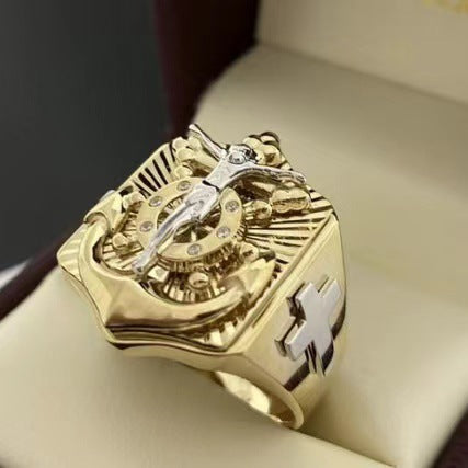 Sanjie Alloy Creative Fashion Ethnic Style Ring Personality Men's Artistic Retro Ring Jewelry Manufacturer
