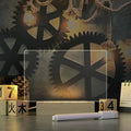 Modern Acrylic LED Message Board Night Light with Wood Base