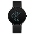 Minimalist Slim Mesh Quartz Watch for Men and Women in Black
