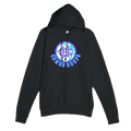 Black long-sleeve pullover hoodie with NH Combo Hoops logo graphic on the chest