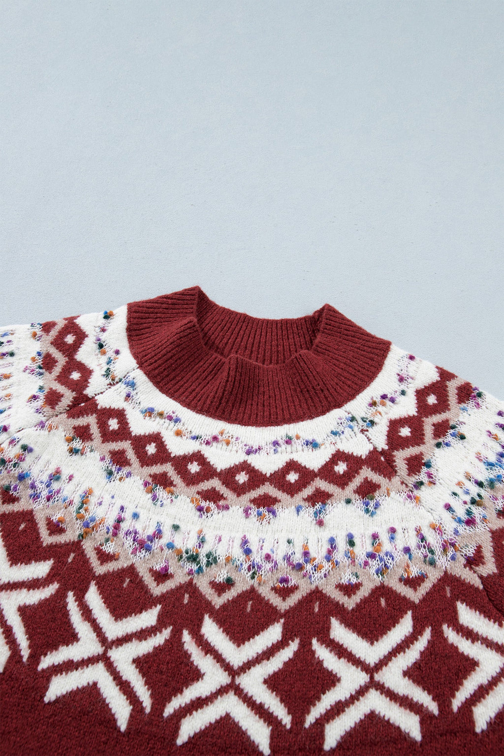 Christmas Geometric Fair Isle Raglan Sweater