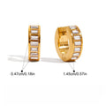 High-End 18K Gold Rhinestone Inlaid Minimalist Earrings