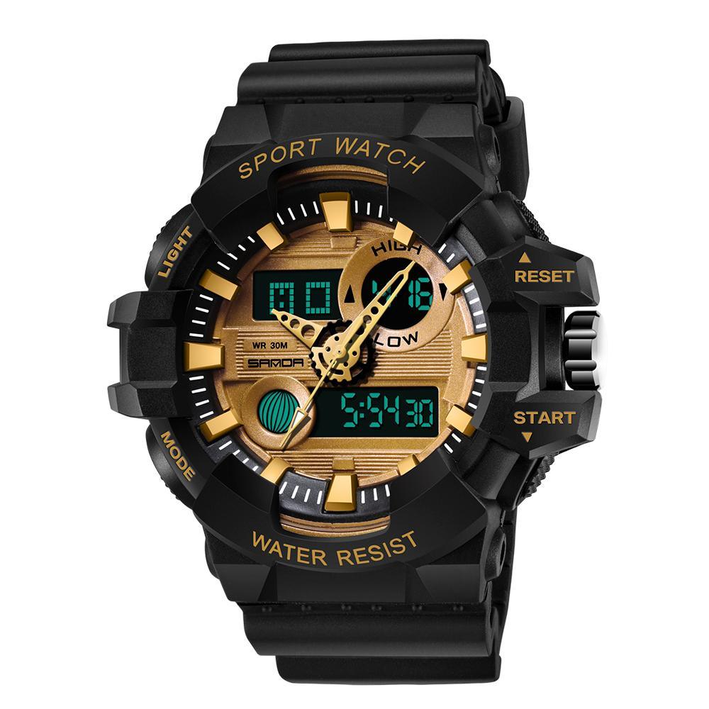 Men's LED Digital Sport Watch Waterproof Military Style 55mm Dial
