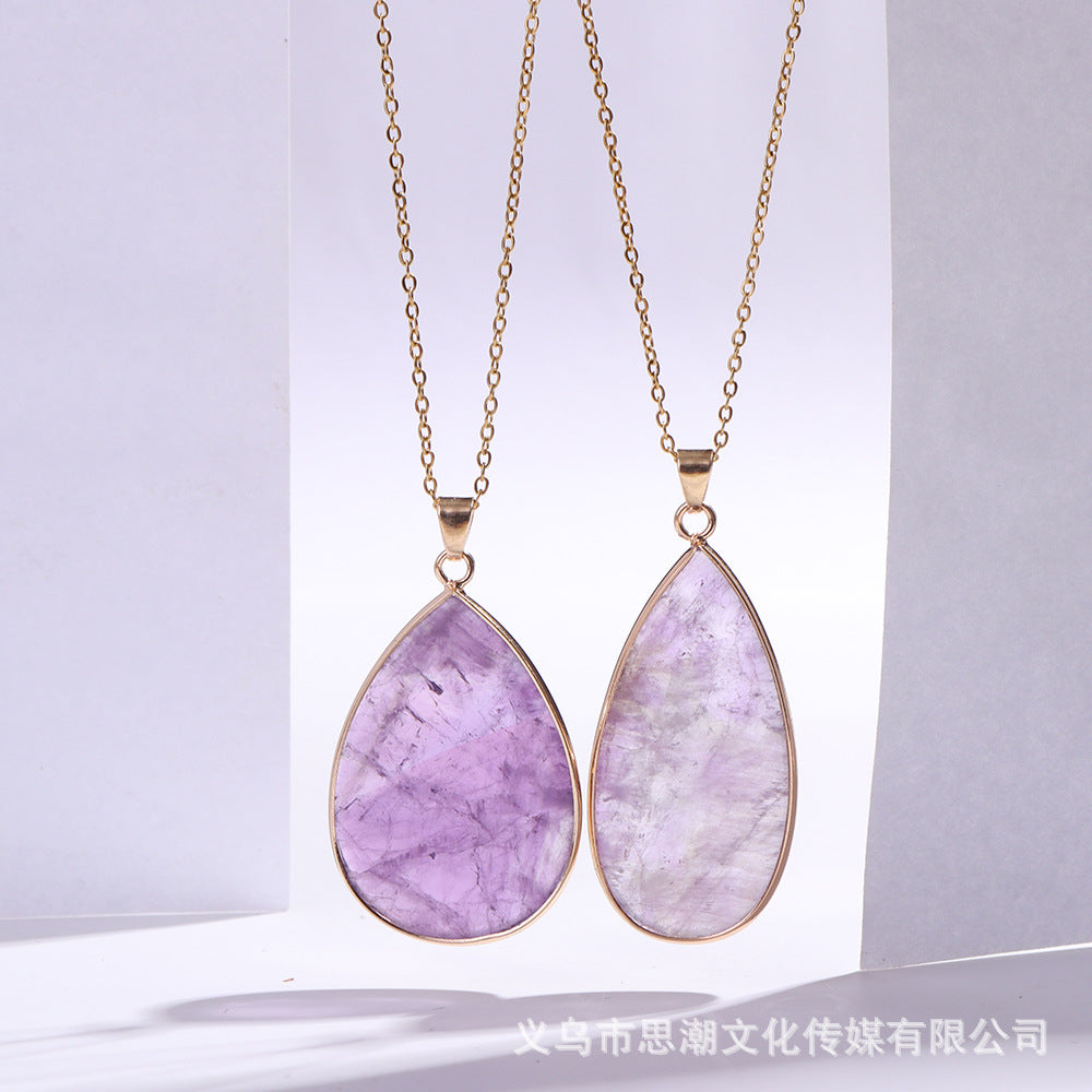 Versatile Minimalist Amethyst Clavicle Chain Distinctive Style