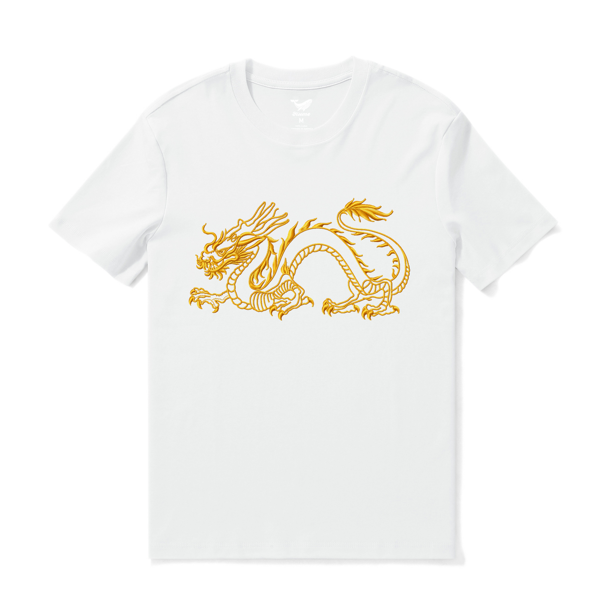 Year of the Dragon Graphic Crew Neck T-Shirt in White