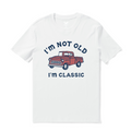 Crisp white crew neck t-shirt with classic fit design