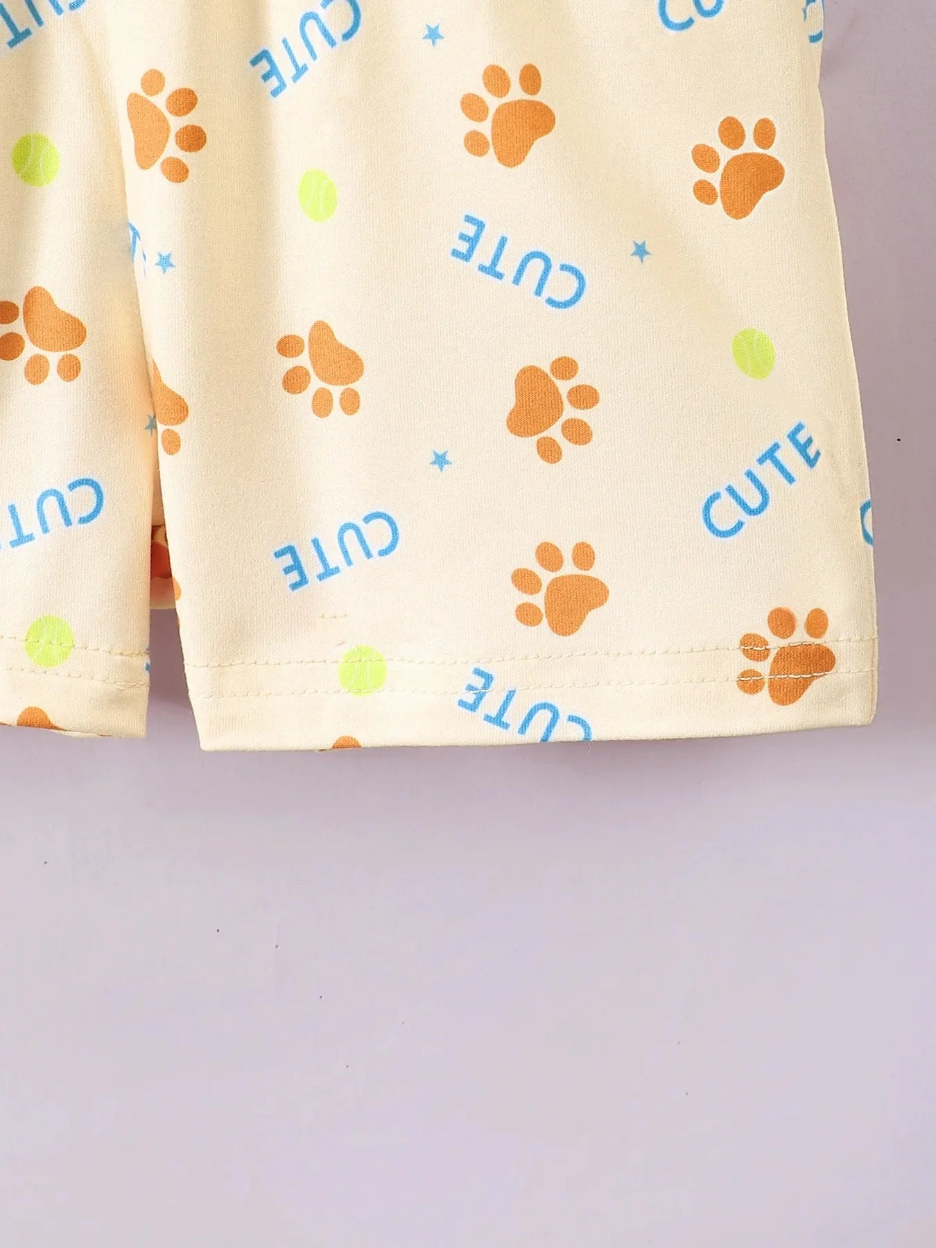 Children's Dog Short Sleeve Hoodie and Shorts Set