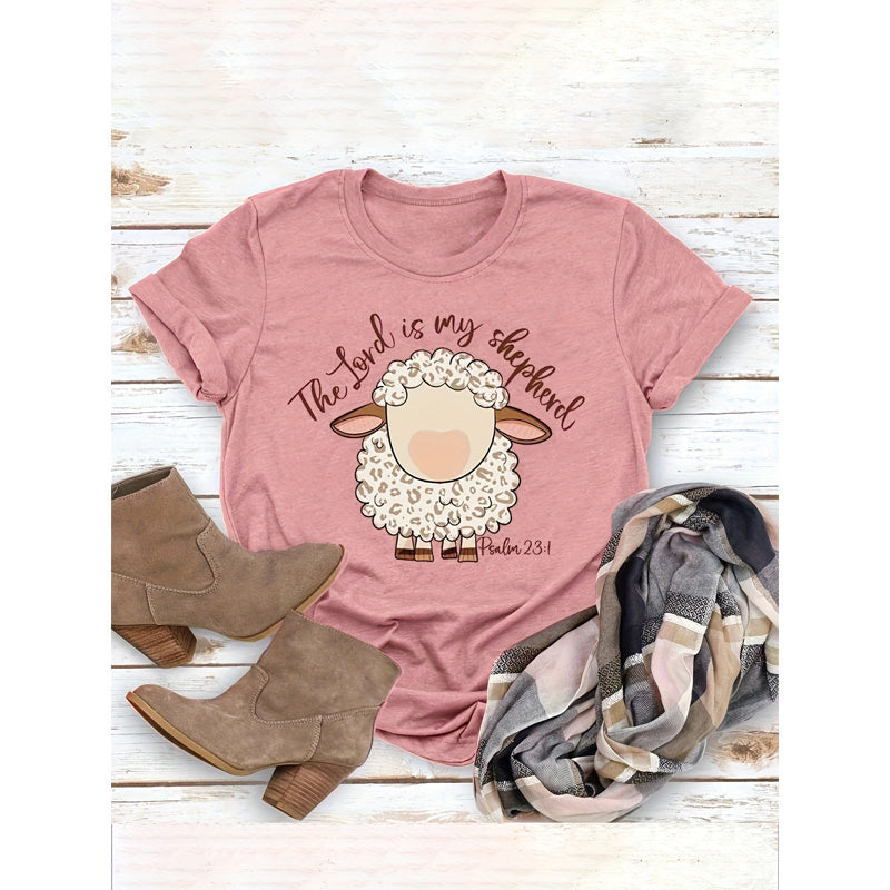 Women's Graphic Print Short Sleeve T-Shirt in Pink