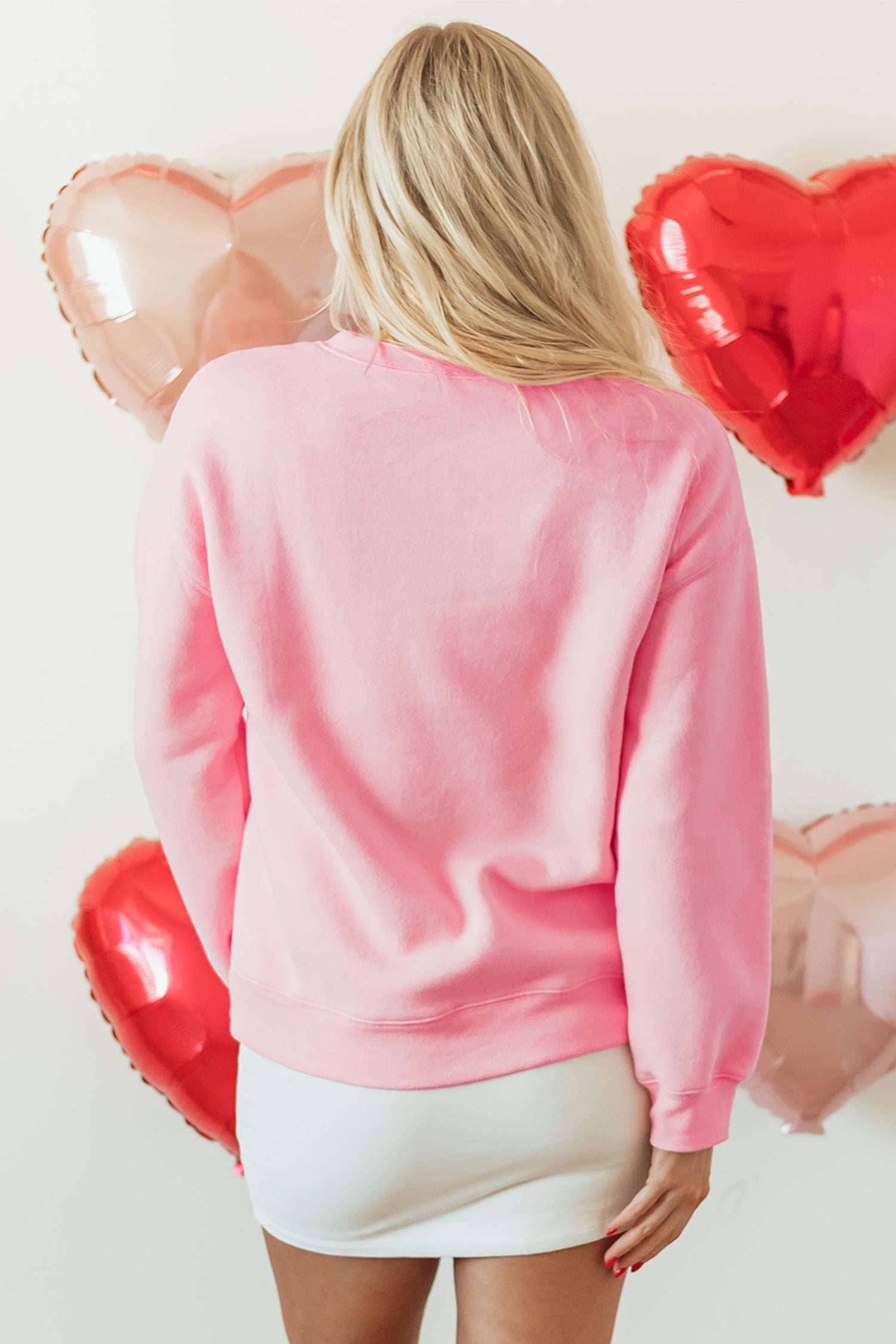 Pink Bow Heart Valentine's Day Pullover Sweatshirt