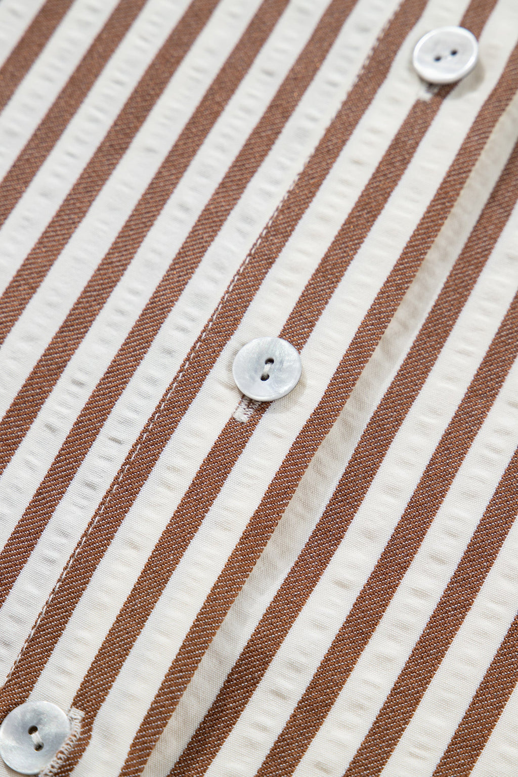 Stripe Knot Waist Sleeve Button Down Dress