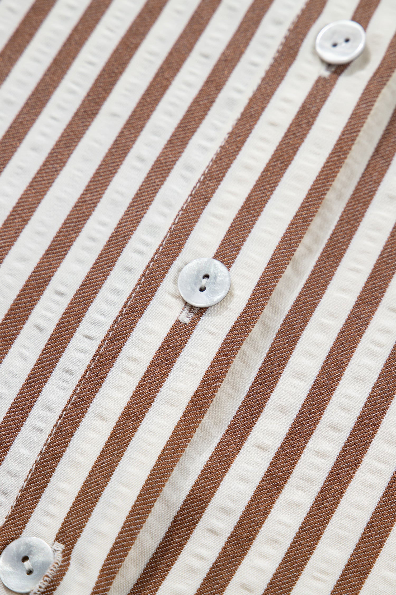 Stripe Knot Waist Sleeve Button Down Dress