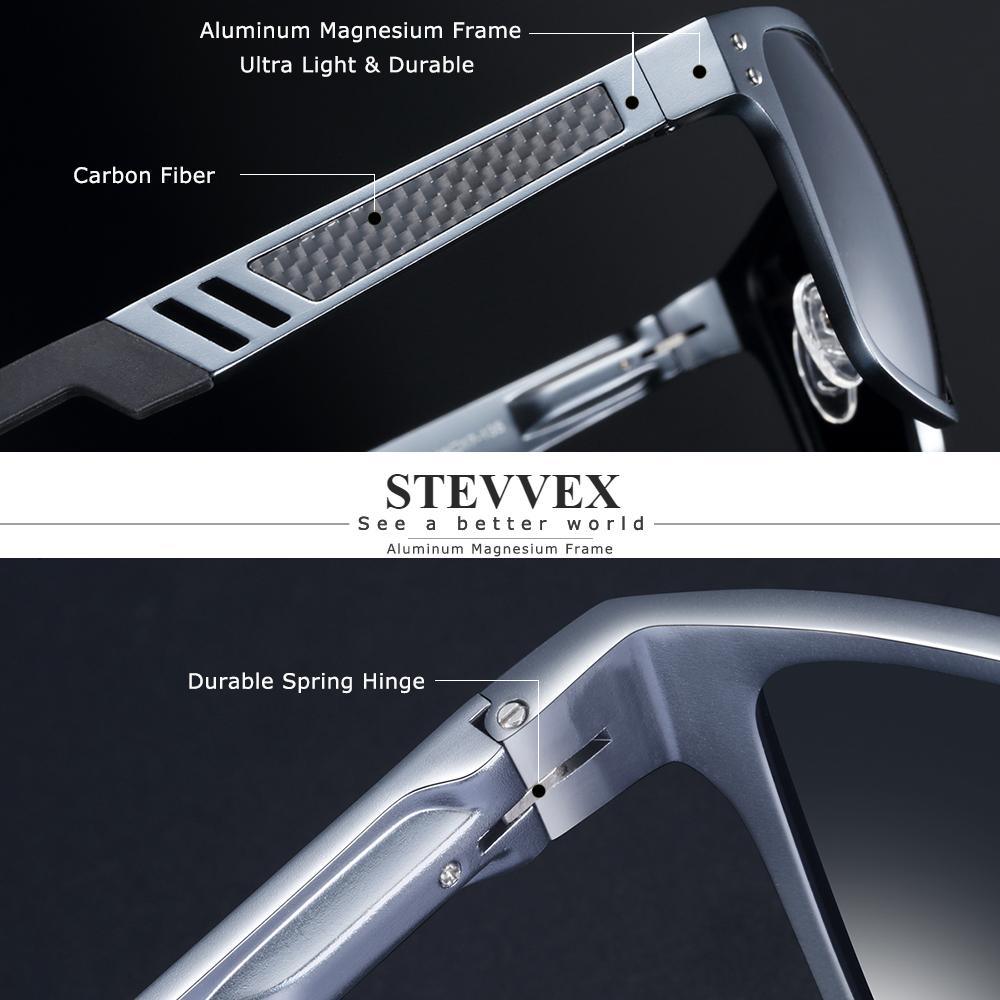 Men's Luxury Sport Polarized Sunglasses, Carbon Fiber UV400 Square