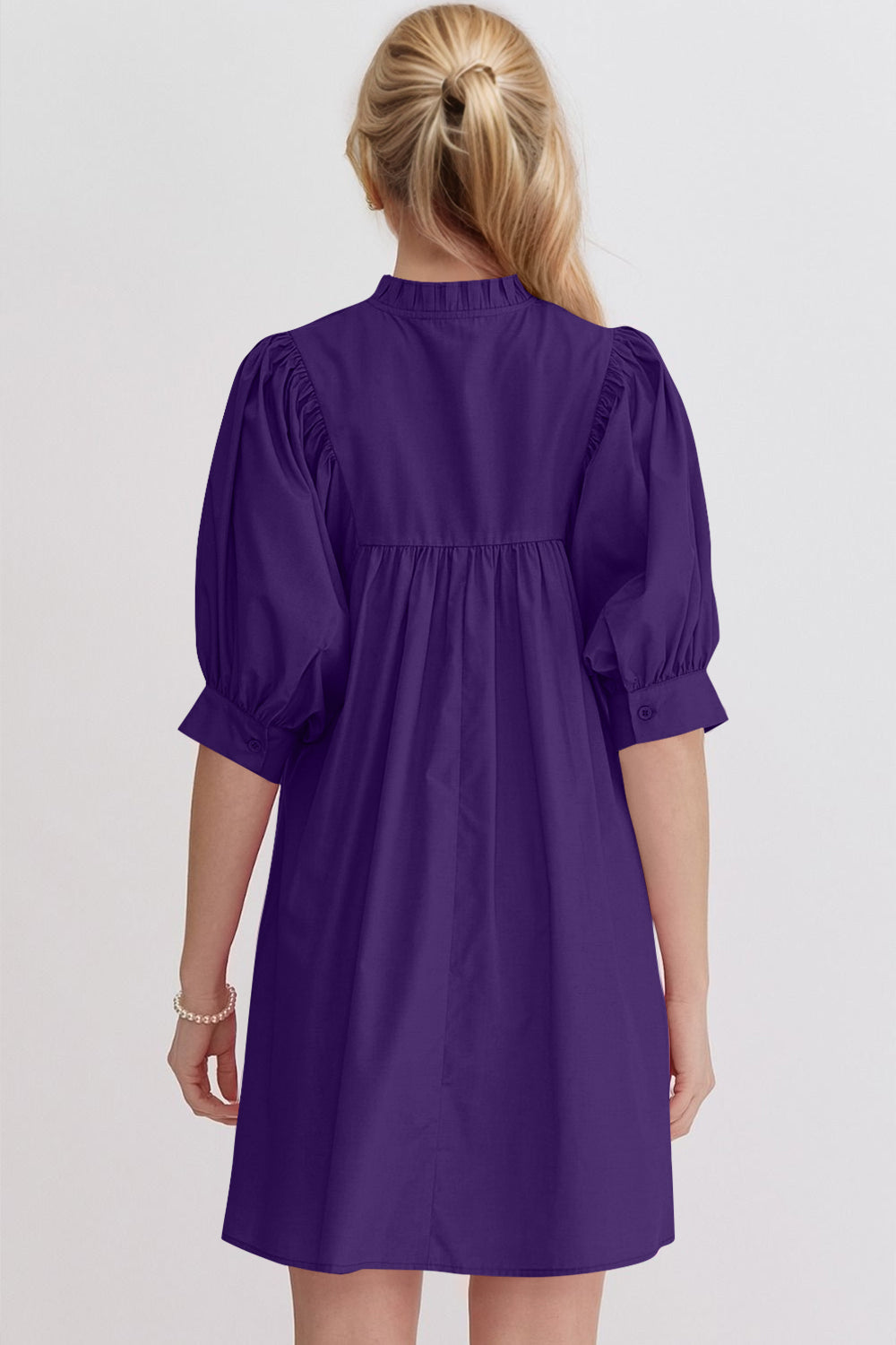 Pink Puff Sleeve Mini Dress – Casual Feminine Summer Dress