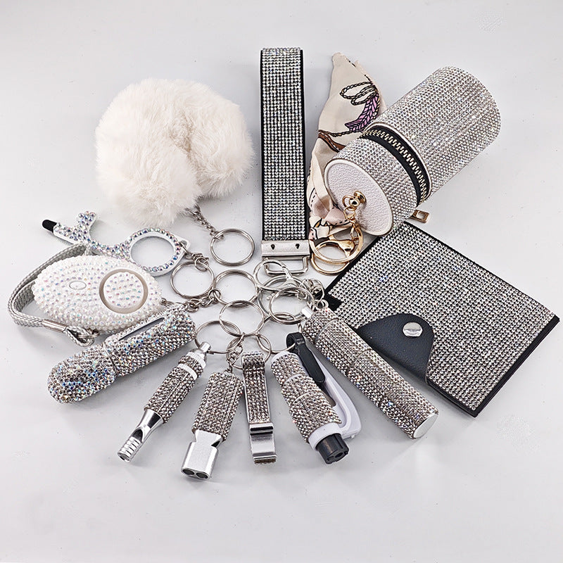 12-Piece Multifunctional Keychain Set – Glamorous Suitcase Charms