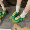 Women's Contrast Panel Suede Retro Sneakers