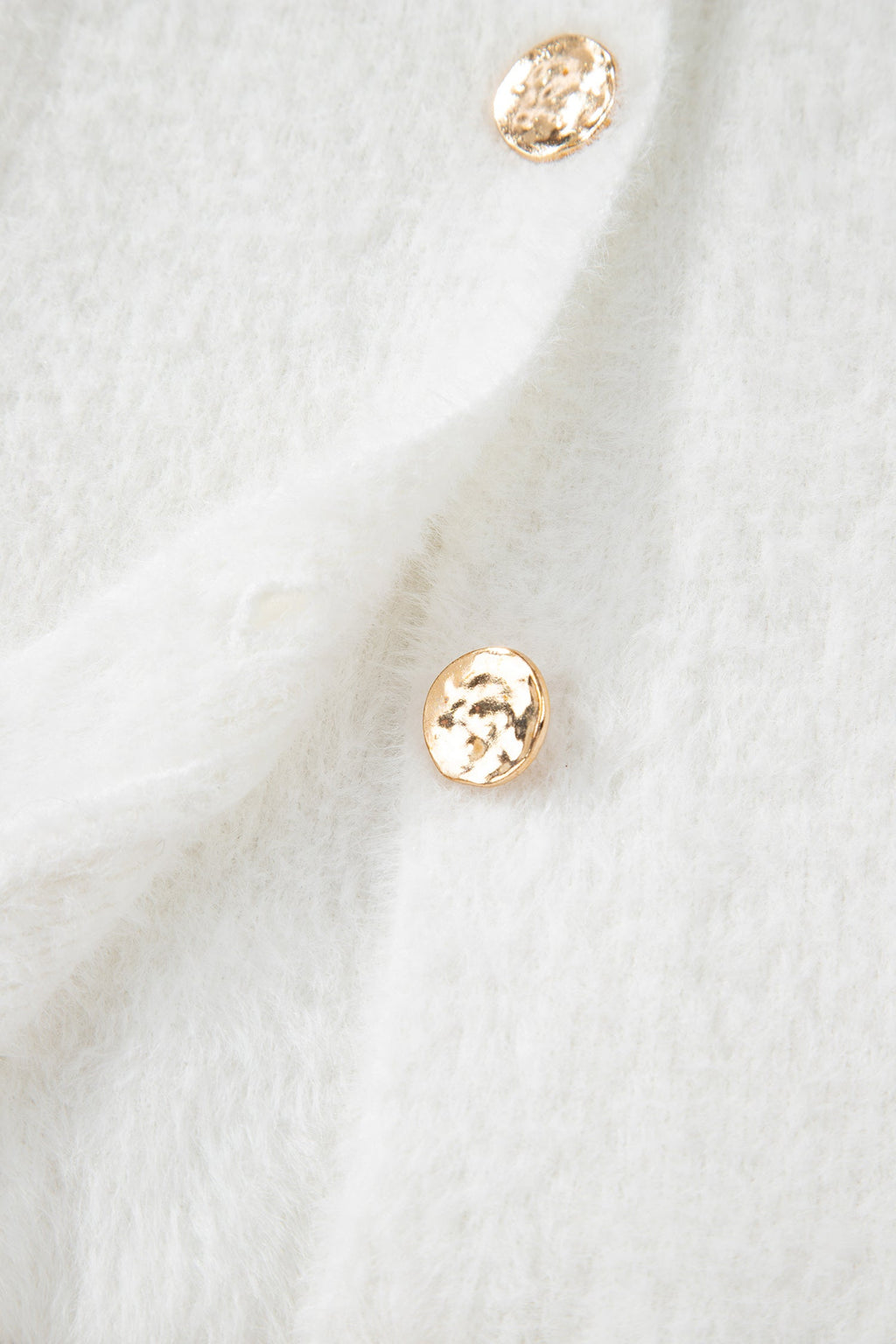 Solid Fuzzy Button-Front Cardigan